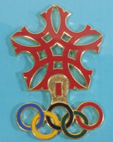 Calgary Olympic Games Howdy Bear Mascot and Snowflake Olympic Rings Enamel Metal Pins Set of 6