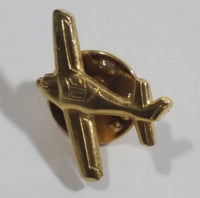 Airplane Plane Shaped Gold Tone Metal Pin
