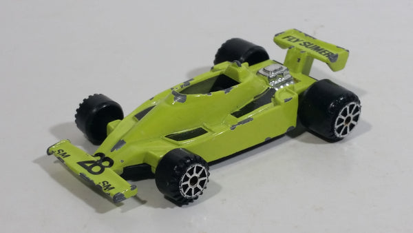 1985 Summer Marz SM No. 86 41 "Fly Sumer" #28 Fluorescent Yellow Die Cast Toy Race Car Vehicle