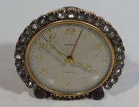 Vintage Semca 7 Jewels Rhinestone Gem Decorated Wind Up Alarm Clock ...