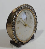 Vintage Semca 7 Jewels Rhinestone Gem Decorated Wind Up Alarm Clock ...