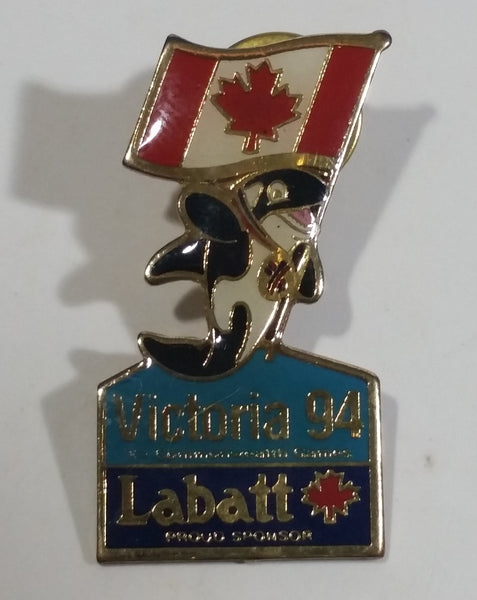 1994 Victoria Commonwealth Games Labatt's Beer Proud Sponsor "Klee Wyck" Killer Whale Mascot Metal Pin
