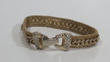 Gold Tone Chain Style 6 3/4" Long Tennis Bracelet