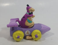 1997 Burger King The Flintstones Cartoon Characters Fred and Dino Pullback Motorized Friction Toy Log Shaped Vehicle