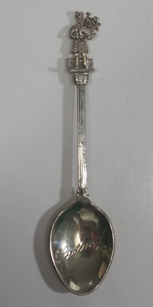Scotland Bagpipe Player Figural Silver Plate Souvenir Spoon Travel Collectible