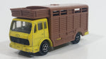 1980s Majorette Mercedes Betaillere Yellow Brown Animal Truck 1/100 Scale Die Cast Toy Car Vehicle