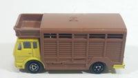 1980s Majorette Mercedes Betaillere Yellow Brown Animal Truck 1/100 Scale Die Cast Toy Car Vehicle