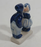 Vintage Delft Blue Holland Dutch Boy and Girl Kissing Hand Painted Ceramic Figurine