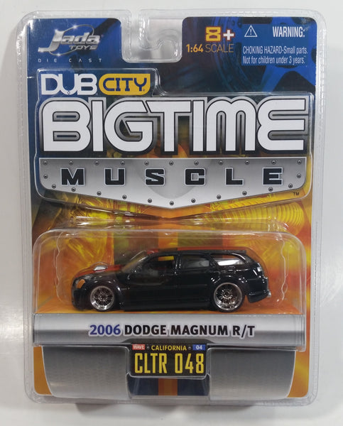 2006 Jada Big Time Muscle 2006 Dodge Magnum R/T Black Die Cast Toy Car 1:64 Scale New In Package