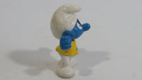 1980s Peyo Applause Snappy Smurf in Yellow Shirt 1 7/8" Tall Toy Figure