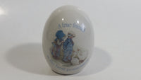 1970s Holly Hobbie "A True Friend Is The Best Possession" Porcelain Ceramic Egg