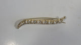 Clear Rhinestone and Faux Pearl Gold Tone Costume Jewelry Brooch