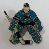 NHL Ice Hockey San Jose Sharks Goalie Shaped Enamel Metal Pin