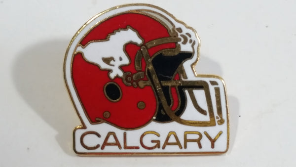 CFL Canadian Football League Calgary Stampeders Helmet Shaped Enamel Metal Pin