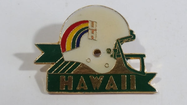 NCAA Football University of Hawaii Rainbow Warriors Helmet Shaped Enamel Metal Pin
