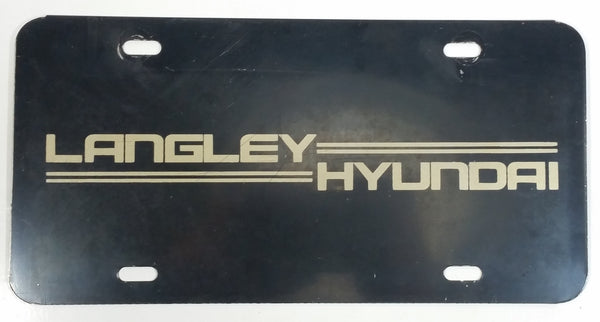 Langley Hyundai Dealership Black Metal Vanity License Plate
