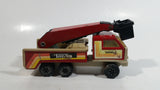 Vintage Early 1980s Tonka Crane Boom Truck Red and Beige Pressed Steel Toy Car Vehicle Collectible