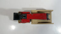 Vintage Early 1980s Tonka Crane Boom Truck Red and Beige Pressed Steel Toy Car Vehicle Collectible