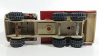 Vintage Early 1980s Tonka Crane Boom Truck Red and Beige Pressed Steel Toy Car Vehicle Collectible