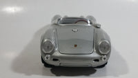 Maisto 1955 Porsche 550 A Spyder Convertible Silver Grey 1/18 Scale Die Cast Toy Car Luxury Vehicle with Opening Doors, Hood, and Trunk