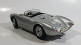 Maisto 1955 Porsche 550 A Spyder Convertible Silver Grey 1/18 Scale Die Cast Toy Car Luxury Vehicle with Opening Doors, Hood, and Trunk