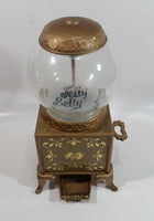 2007 Jelly Belly Gold Colored Ornate 9" Tall Candy Jellybean Dispenser Gumball Machine