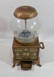 2007 Jelly Belly Gold Colored Ornate 9" Tall Candy Jellybean Dispenser Gumball Machine