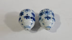 Delft Blue and White Floral Pattern Porcelain Ceramic Pig Shaped Salt and Pepper Shakers