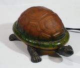 Amber Glass Shelled Bronze Finish Turtle Lamp