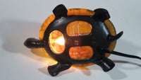 Amber Glass Shelled Bronze Finish Turtle Lamp