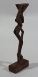 Vintage Man Carrying Container On Head 6 1/2" Tall Wood Carving