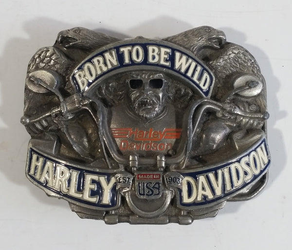 1992 Baron USA Harley Davidson Motor Cycles "Born To Be Wild" Detailed Metal Belt Buckle