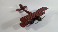 Vintage Style German Red Baron Bi-Plane WWII Large Tin Metal Military Airplane with Iron Cross Details
