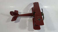Vintage Style German Red Baron Bi-Plane WWII Large Tin Metal Military Airplane with Iron Cross Details