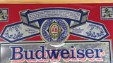 Vintage Stamford Art Genuine Budweiser Beer Clydesdale Horses 18" x 24" Large Bar Lounge Pub Mirror