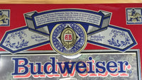 Vintage Stamford Art Genuine Budweiser Beer Clydesdale Horses 18" x 24" Large Bar Lounge Pub Mirror