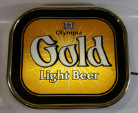 Vintage Olympia Gold Light Beer Light Up Illuminated Plugin Sign