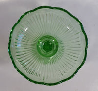 Vintage Green Depression Glass Pedestal Style Candy Dish