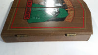 Rare Version Vintage Sherlock Holmes Pub & Lodging Baker St. Dovetail Wood Dart Cabinet and Kudu Board