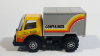 Vintage KY (Kai Yip) Steel Roder Yellow and Grey Container Truck Plastic and Pressed Steel Toy Car Vehicle