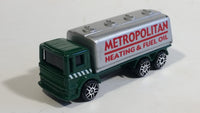 Maisto Special Edition Gas Tanker Metropolitan Heating & Fuel Oil Truck Dark Green and Silver Die Cast Toy Car Vehicle