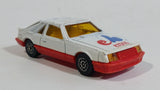 Vintage Corgi Ford Mustang Cobra White and Red Montreal Expos MLB Baseball Team White Die Cast Toy Car Vehicle with Opening Hatchback