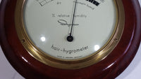Rare Vintage Ingraham Hair - Hygrometer Wood Cased Relative Humidity Weather Instrument - Made in West Germany