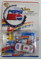 1990s Golden Wheel Special Edition Diet Pepsi Team Racer #38 Peter Comlia Die Cast Toy Race Car Vehicle with Trophy, Camera, Pylon, and Finish Line New in Package