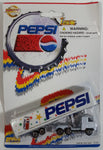 1990s Golden Wheel Special Edition Pepsi Team Racer White Semi Truck Tractor Trailer Rig Die Cast Toy Car Vehicle Soda Pop Collectible New in Package