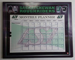Frameworth CFL Saskatchewan Roughriders Football Team Monthly Planner Whiteboard Hardboard Plaque 15 3/4" x 20"