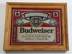 Vintage Stamford Art Genuine Anheuser Busch Budweiser Beer 11" x 14" Bar Lounge Pub Mirror