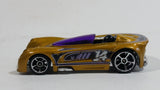 2009 Hot Wheels Connect Cars: Track Legends Monoposto Gold Die Cast Toy Car Vehicle
