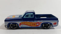 2011 Hot Wheels HW Racing '83 Chevy Silverado Truck Metalflake Blue Die Cast Toy Car Vehicle