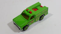 2016 Hot Wheels HW Rescue Rescue Ranger HW Rapid Responder Lime Green Fire Truck Die Cast Toy Car Vehicle